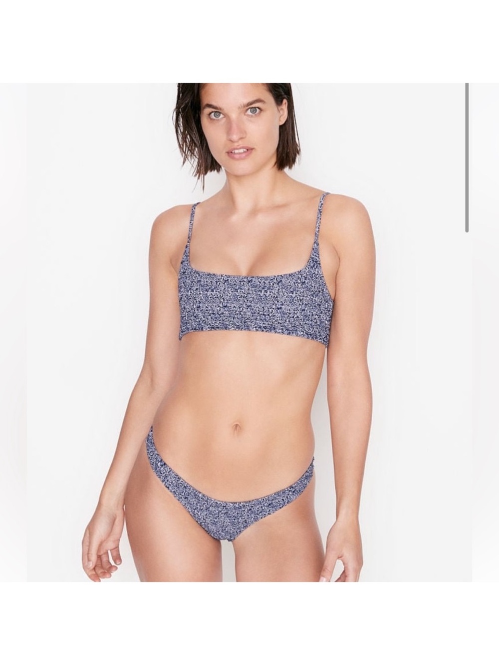 Aila Blue | Speckled Navy Blue Cheeky Bikini Bottom